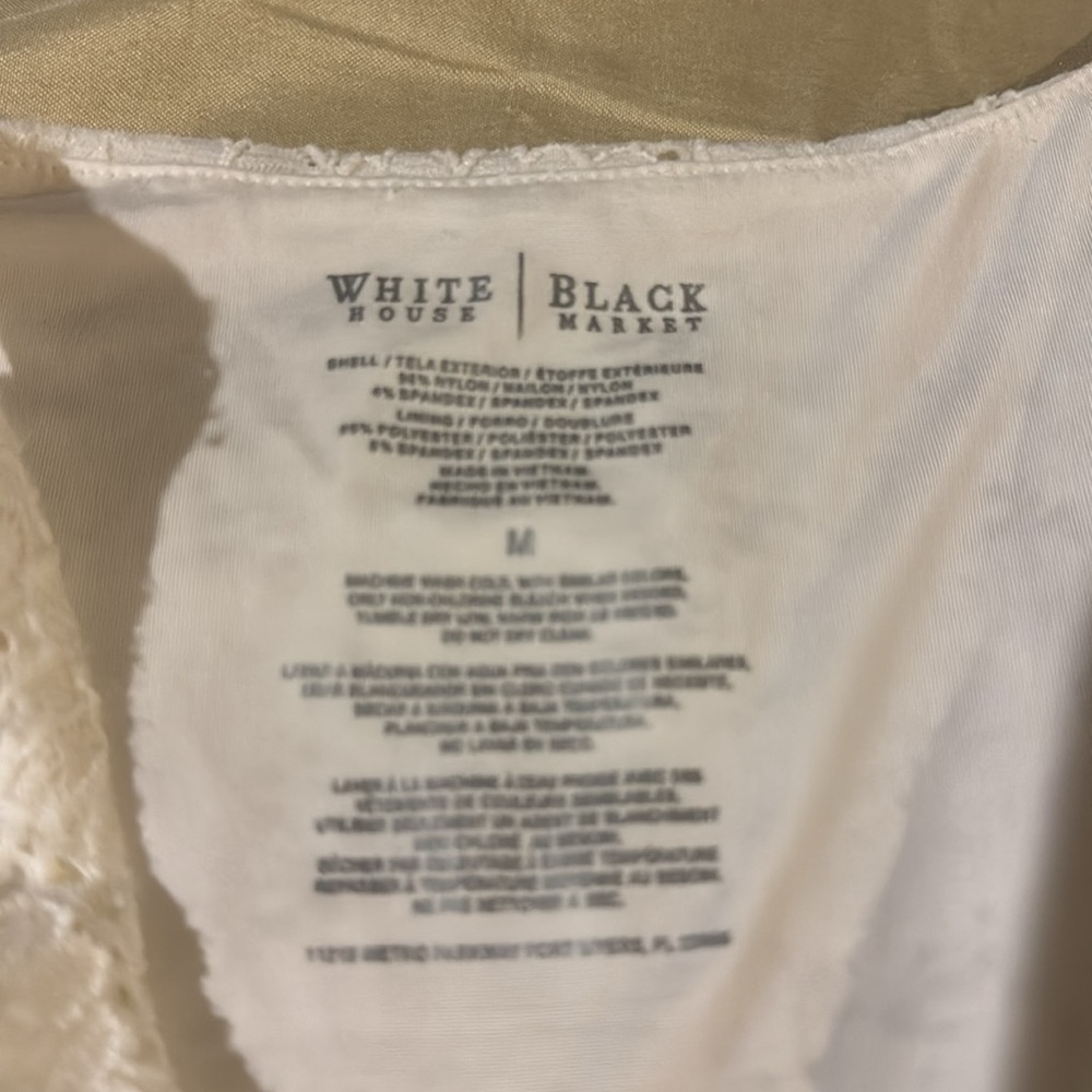 White House Black Market Elegant Lace White Tank Top - Picture 8 of 8